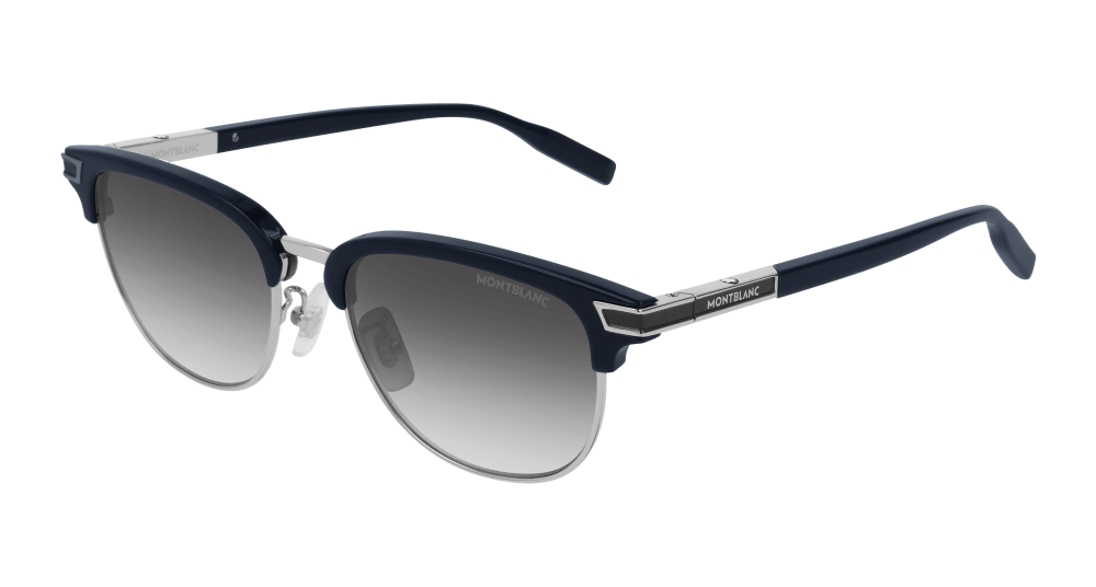 Montblanc Sunglass Man Blue Silver Grey MB0040S-003