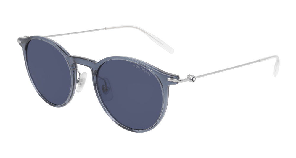 Montblanc Sunglass Man Blue Silver Blue MB0097S-004