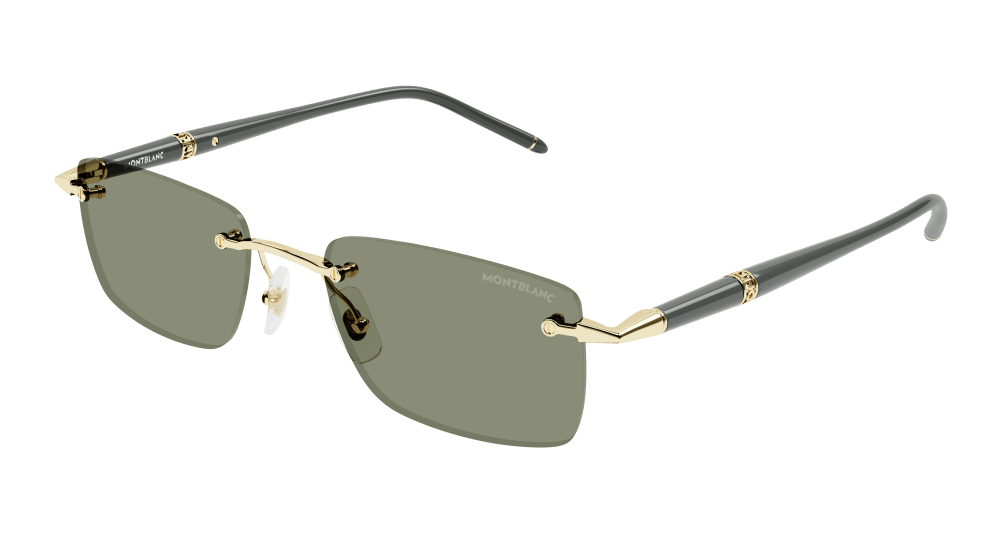 Montblanc Sunglass Man Gold Grey Green MB0344S-005