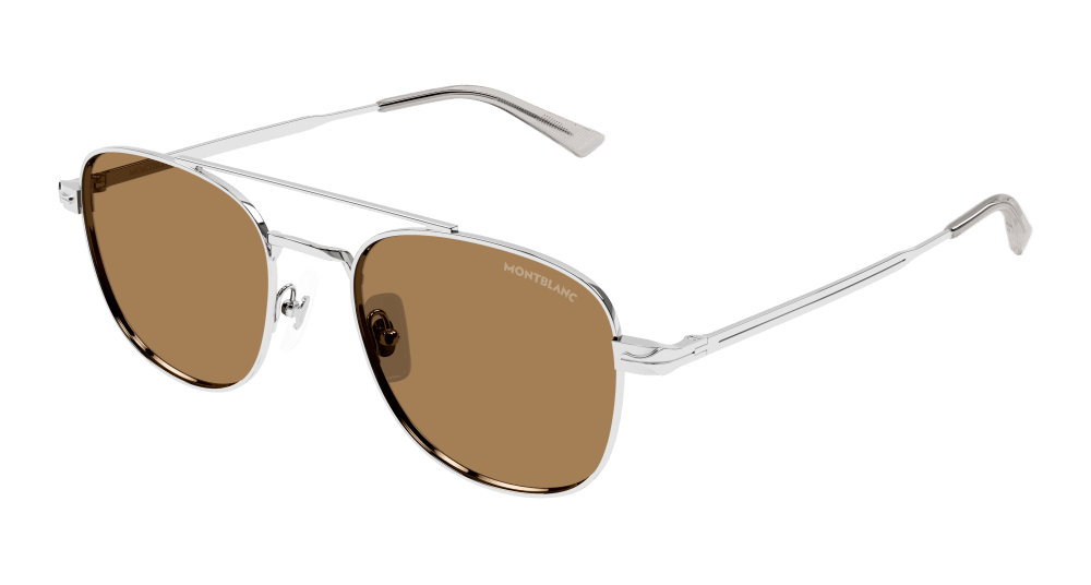 Montblanc Sunglass Man Silver Brown MB0363S-005