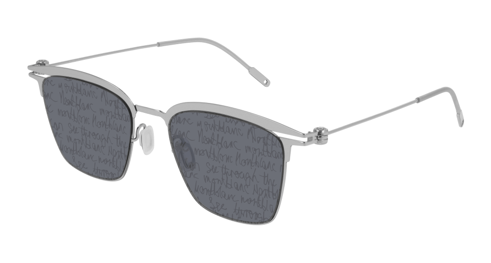 Montblanc Sunglass Man Silver Smoke MB0080S-005