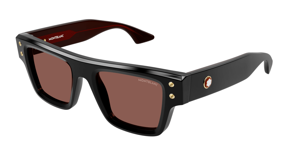 Montblanc Sunglasses Man Black Brown Mb0253S-008