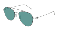 Montblanc Sunglass Unisex Silver Green MB0001S-010