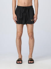 Moschino Mens Logo Print Swim Shorts In Black