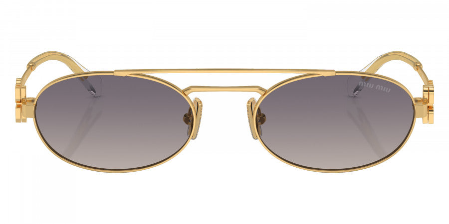 Miu Miu Womens Logo Sunglasses In Gold