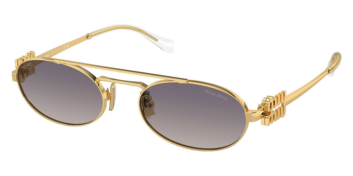 Miu Miu Womens Logo Sunglasses In Gold