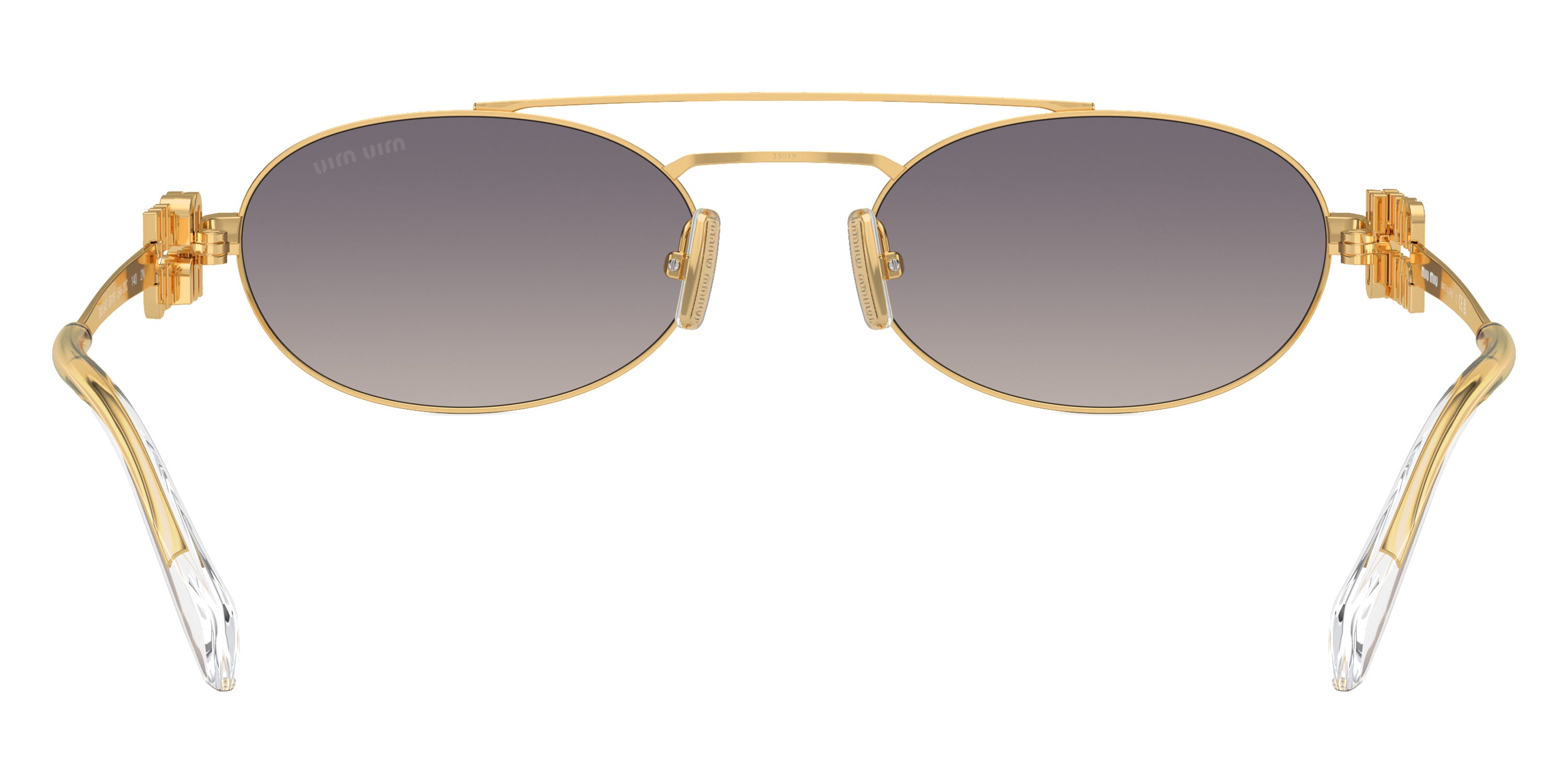 Miu Miu Womens Logo Sunglasses In Gold