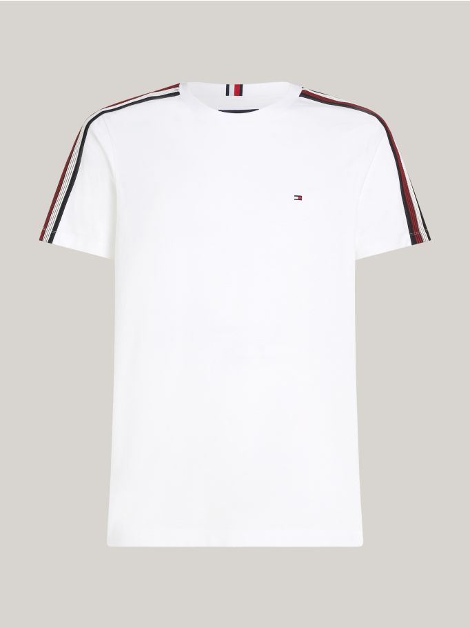 Tommy Hilfiger Mw362071 Msw Shadow Gs Stripe Tee White