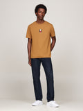 Tommy Hilfiger Mens Vertical Brown Flag T-Shirt