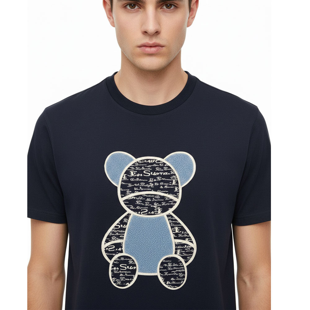 Ben Sherman Mens Fur Bear T-Shirt In Navy