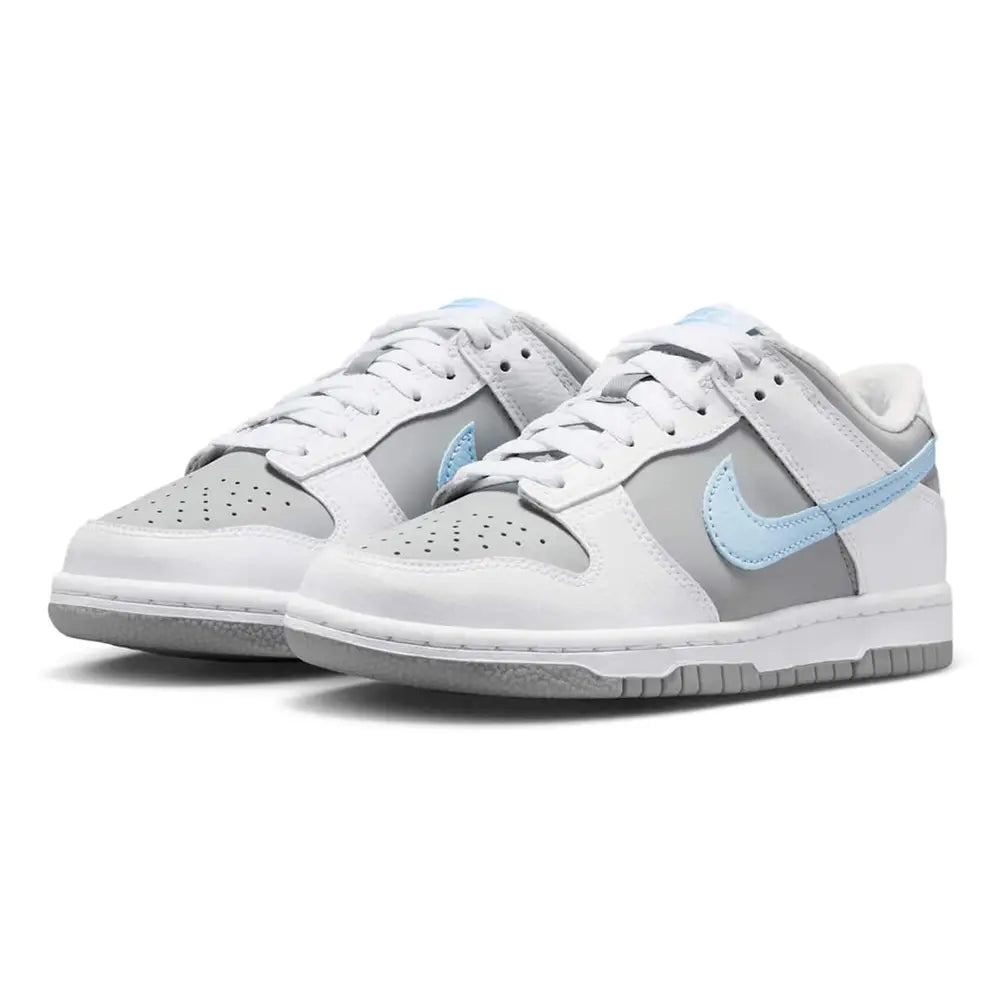Nike Womens Dunk Low  Sneakers In White/Light Smoke Grey/Light Blue