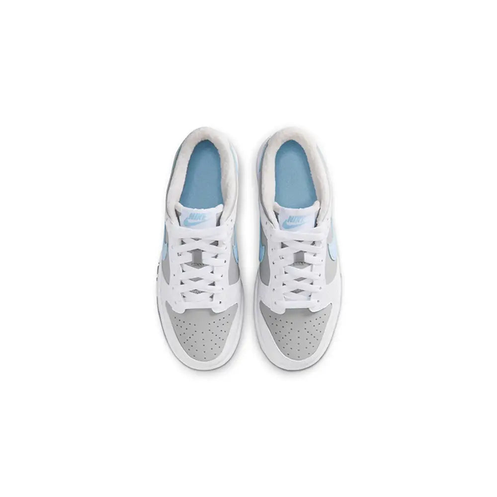 Nike Womens Dunk Low  Sneakers In White/Light Smoke Grey/Light Blue
