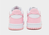 Nike Womens Dunk Low Youth Sneakers In White/Medium Soft Pink