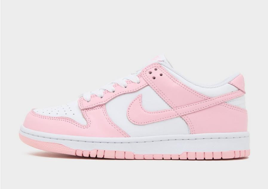 Nike Womens Dunk Low Youth Sneakers In White/Medium Soft Pink