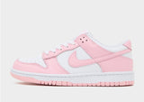 Nike Womens Dunk Low Youth Sneakers In White/Medium Soft Pink
