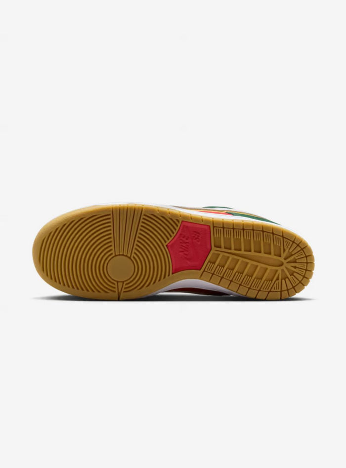 Nike Unisex Adults SB Dunk Low Pro Prm Sneakers In Green/White/Gold/Red