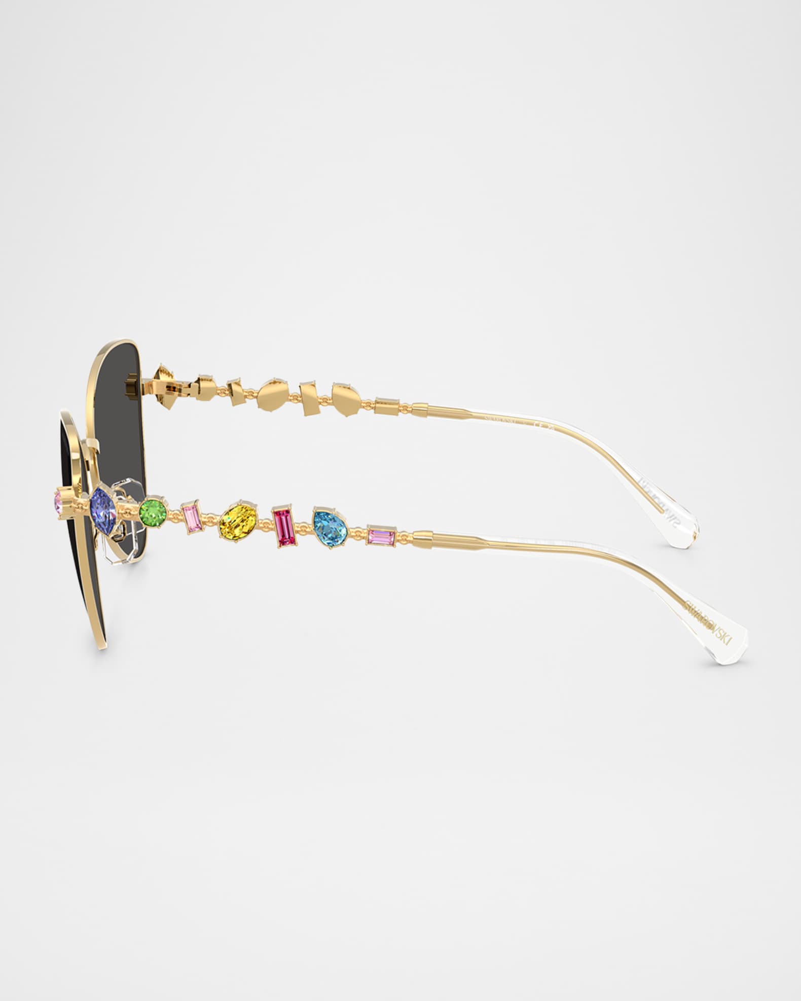 Swarovski Womens Butterfly Crystalized Sunglasses In Gold