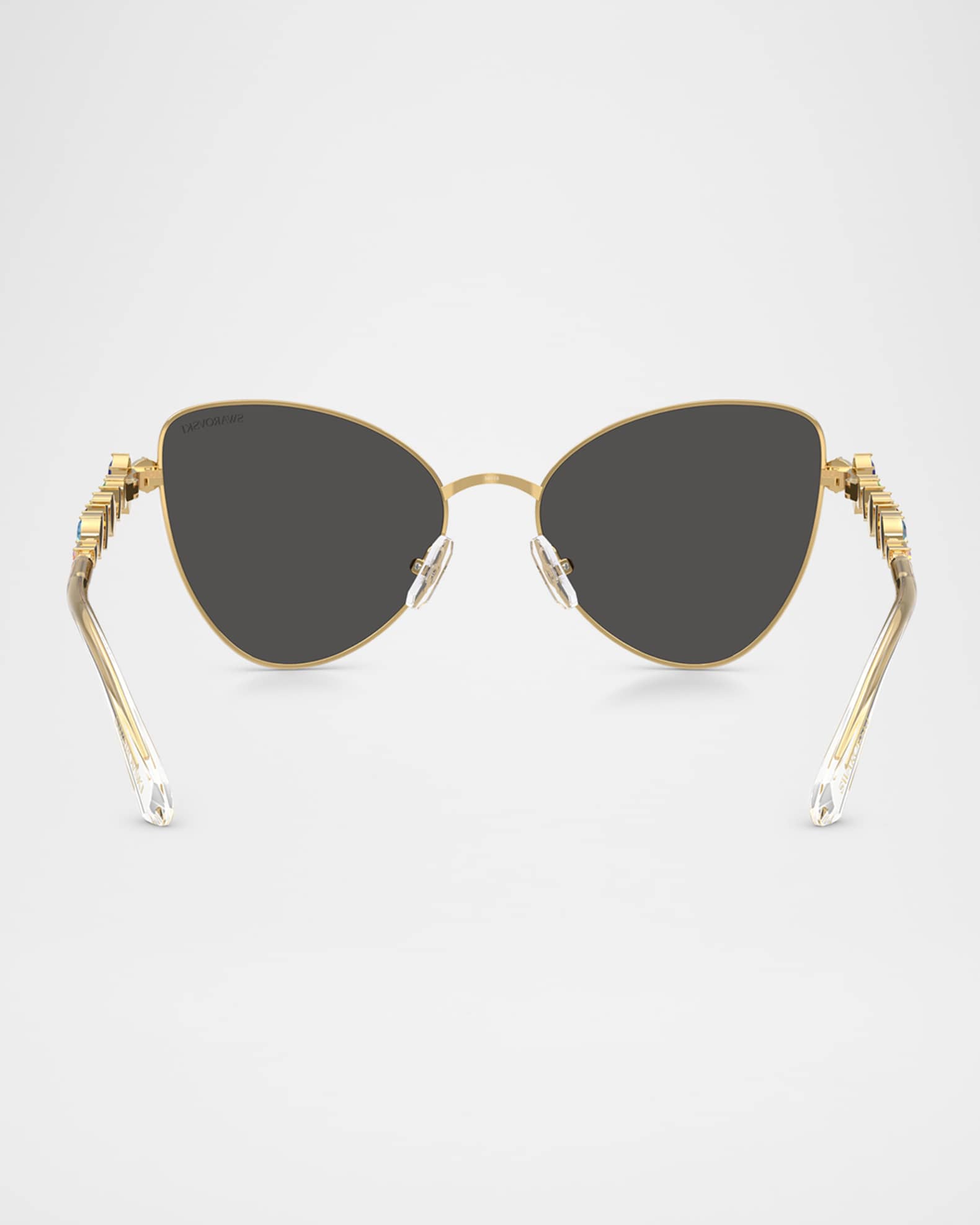 Swarovski Womens Butterfly Crystalized Sunglasses In Gold