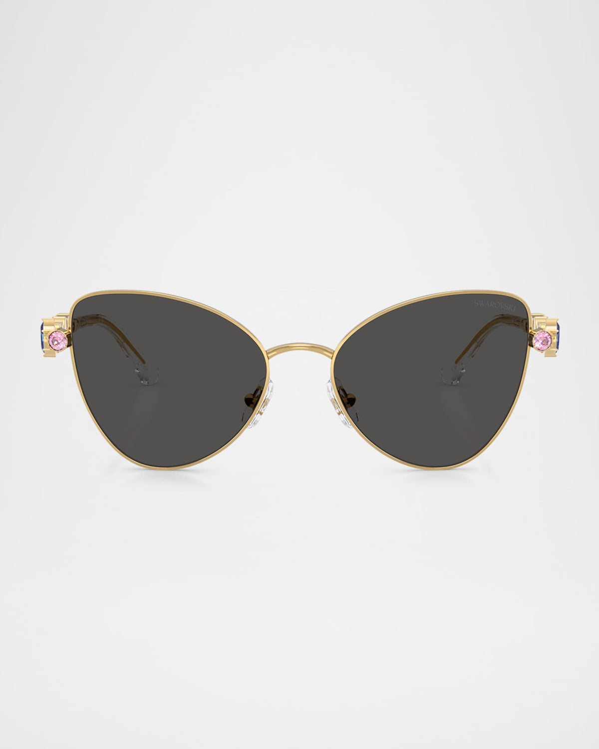 Swarovski Womens Butterfly Crystalized Sunglasses In Gold