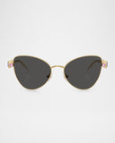 Swarovski Womens Butterfly Crystalized Sunglasses In Gold