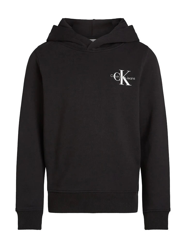 Calvin Klein Unisex Small Monogram Hoodie In Black