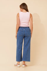 Stella Morgan Womens High Waist Elasicated Jeans In Mid Wash