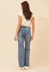 Stella Morgan Womens Mid Waist Bootleg Jeans In Mid Wash