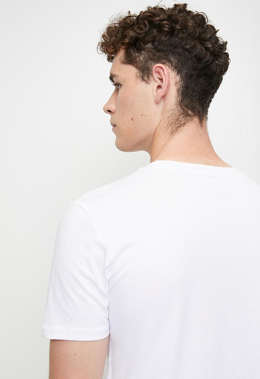 Guess Mens Aidy Cn Ss Tee White