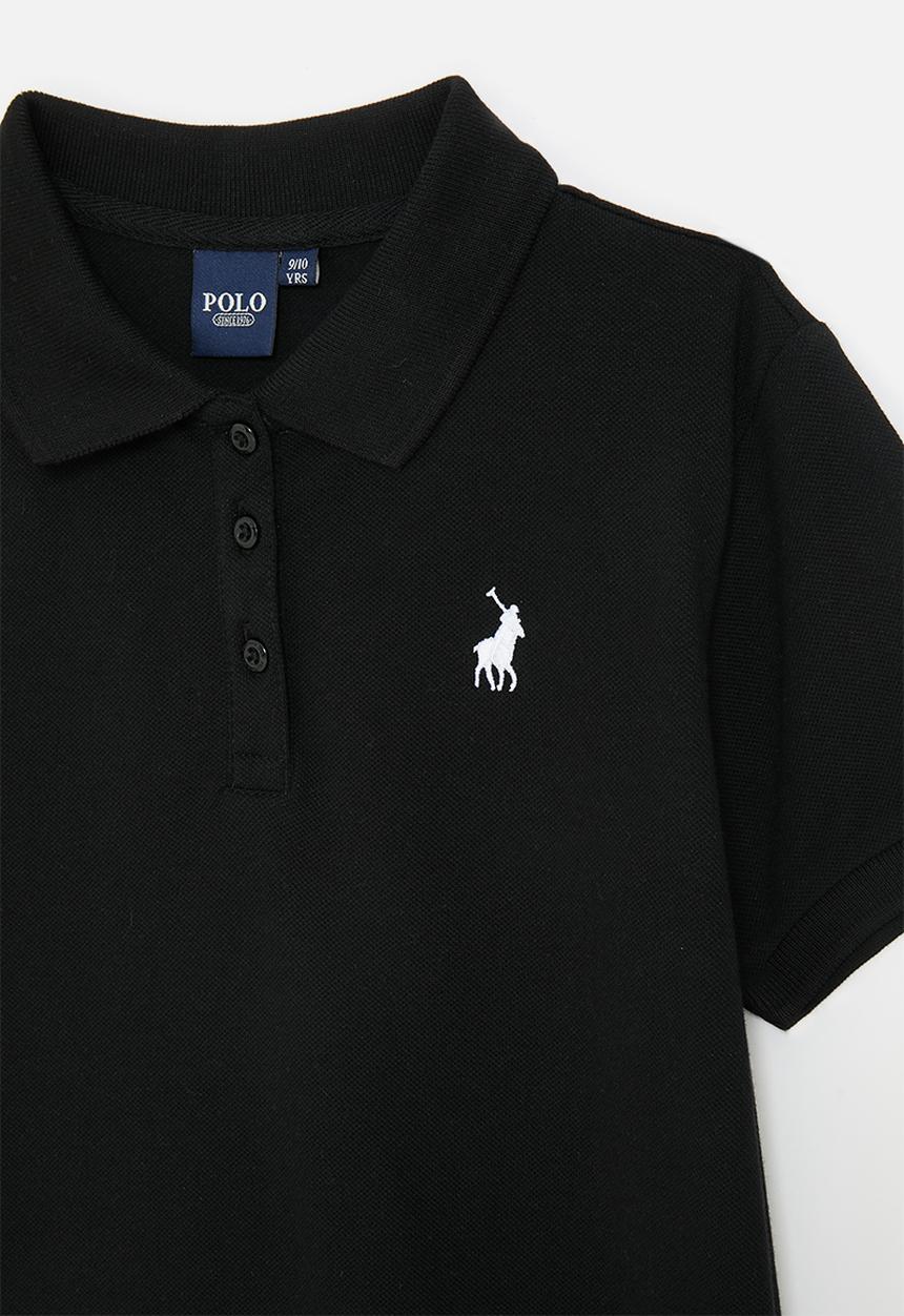 Polo Girls Dakota Short Sleeve Golfer Dress In Black
