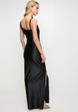 Sissy boy Ladies Asymmetric Maxi Dress With Ruching In Black