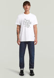 G-Star Raw Mens White Hd Print R T-Shirt
