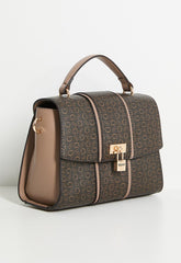 Guess Emberly Top Handle Crossbody Bag In Natural