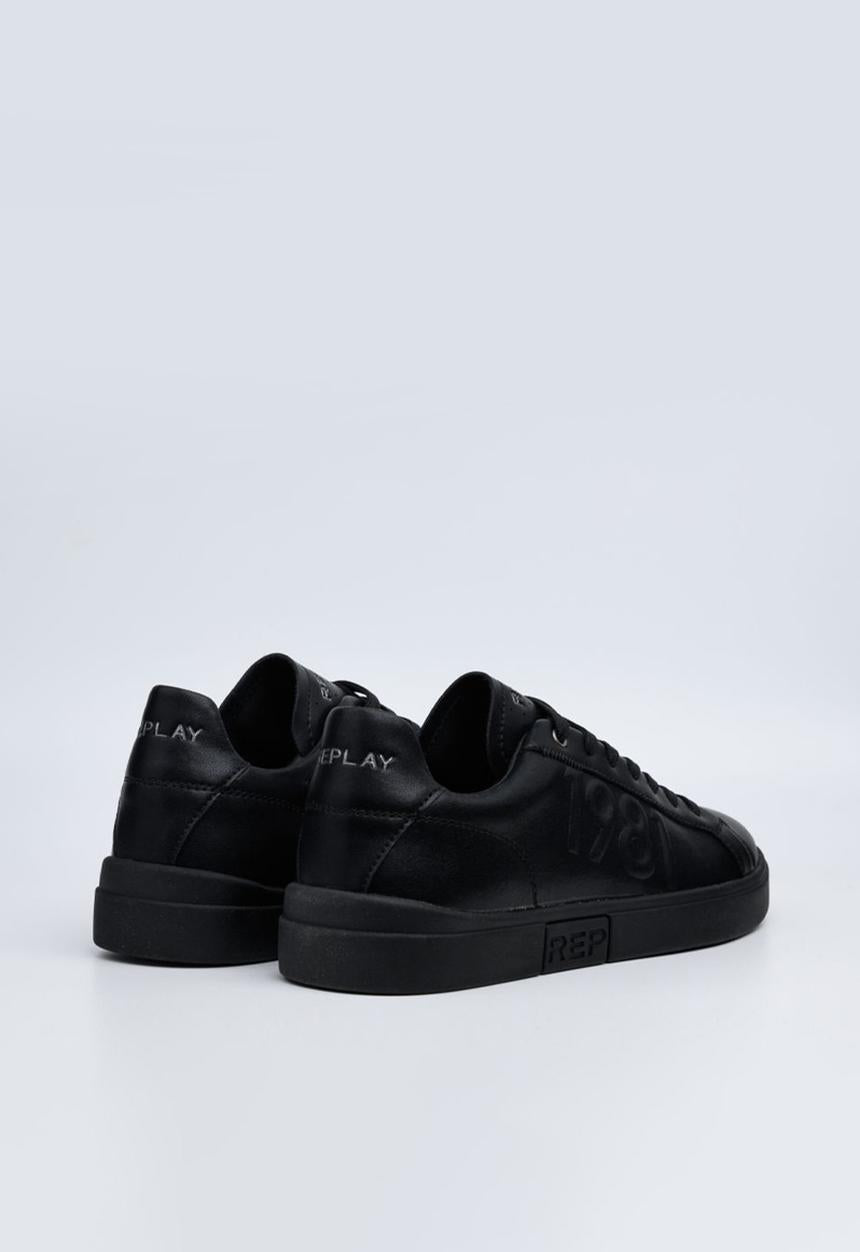 Replay Mens Polys M Deboss Sneakers In Black