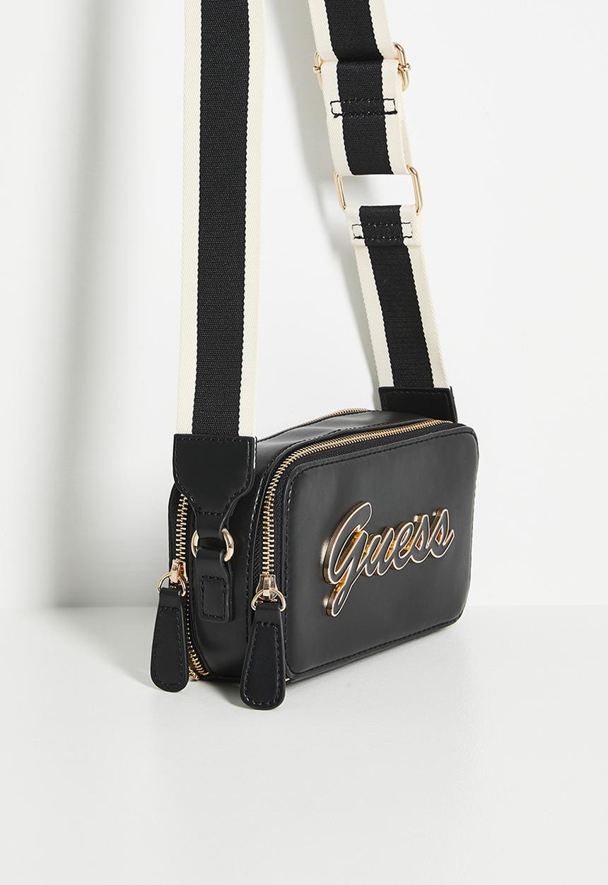 Guess Carraramini Crossbody Top Zip Bag In Black