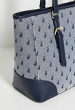Polo Jacquard Medium Market Tote In Navy