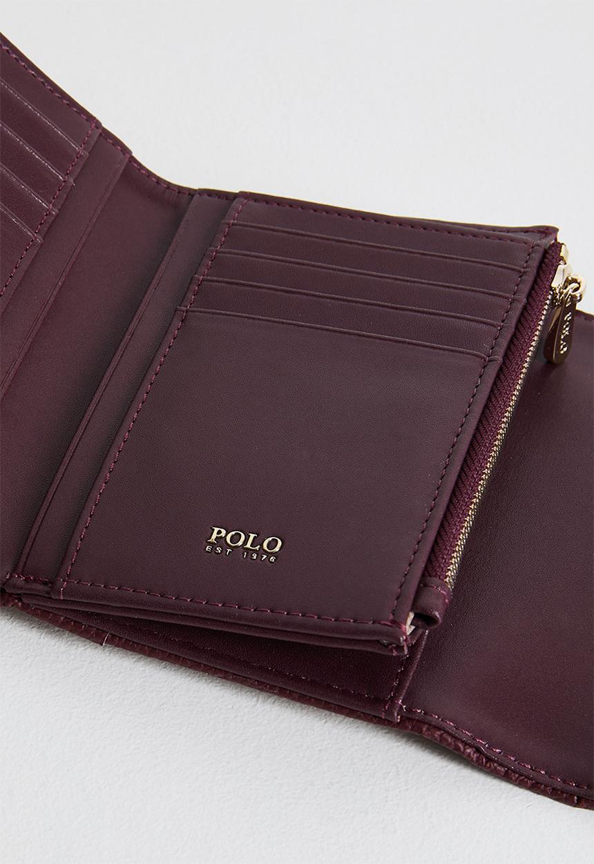 Polo Cabana Small Medium Trifold Purse In Beige