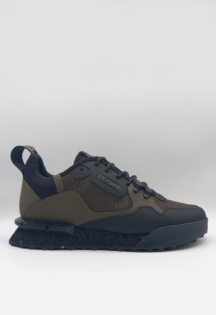 Replay Mens Field Speed Carbon 25 Sa Sneakers In Green And Black