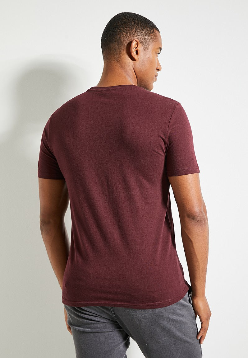 Polo Mens Essential Crew Neck T-Shirt In Burgandy