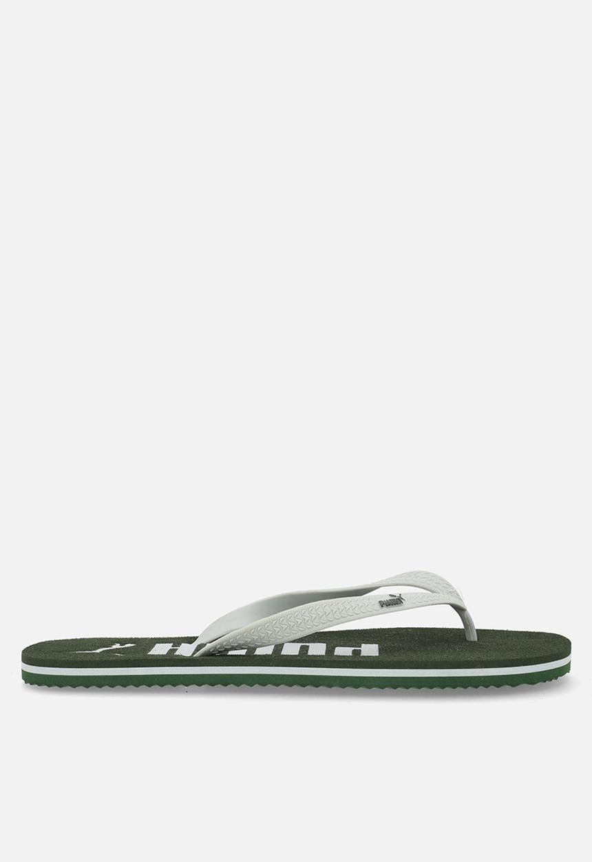 Puma Mens First Flip Brushed ZADP Sandals In Deep Forest/Platnium Gray