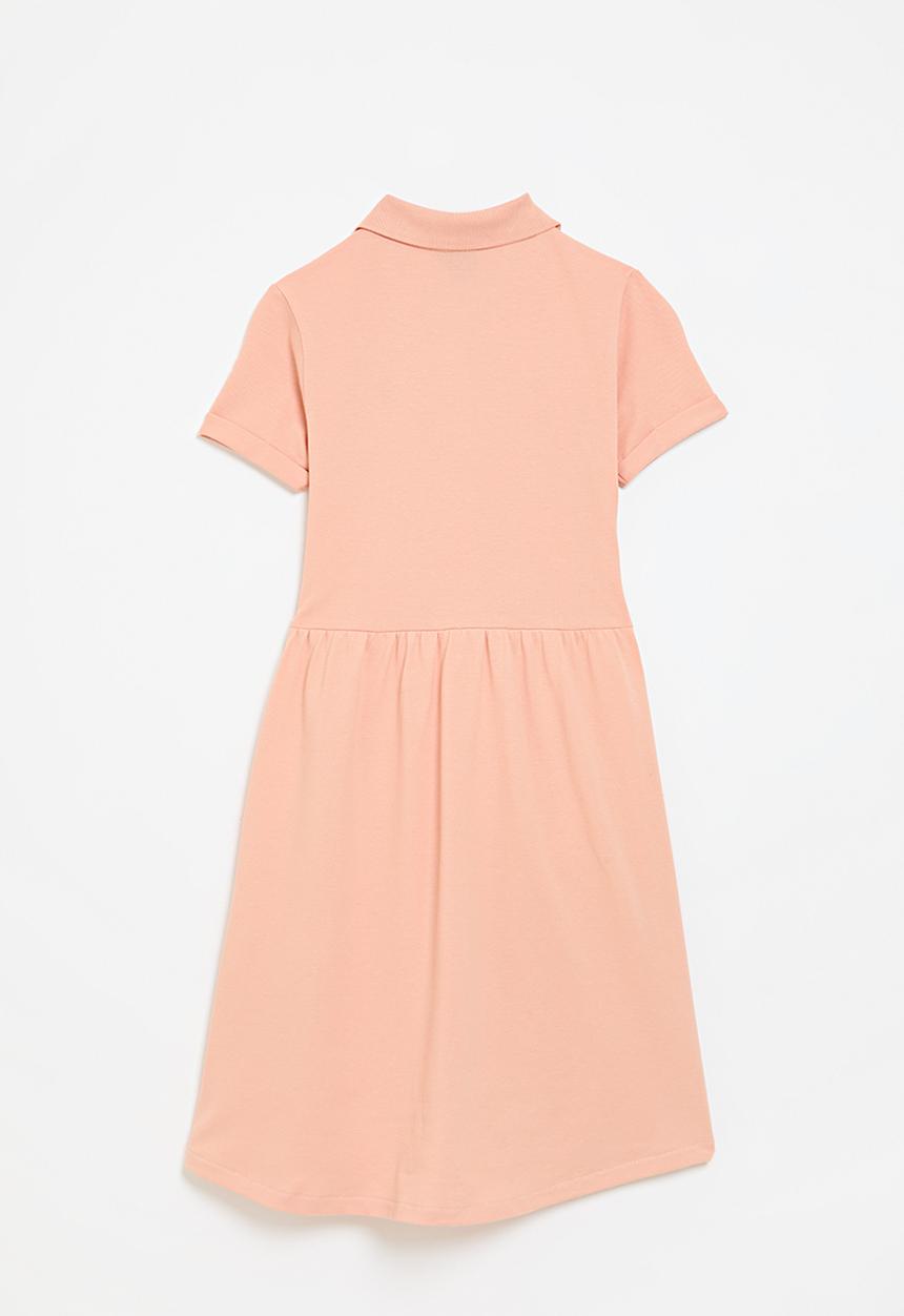 Polo Girls Gabriella Short Sleeve Golfer Dress In Dusty Pink