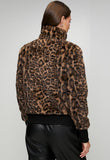 Stella Morgan Womens Animal Print Zip Through Faux Fur Jacket