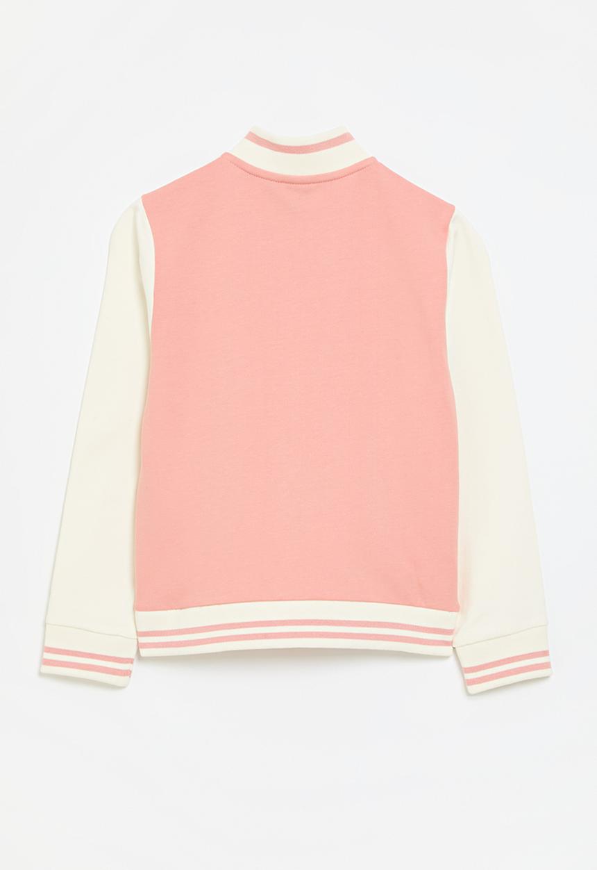 Polo Girls Kiara Baseball Sweater In Peach
