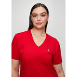Polo Womens Kelly Short Sleeve V Neck T-Shirt In Red