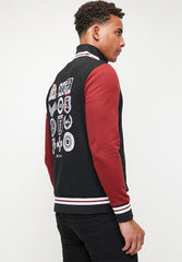 Ben Shereman Mens Black Varsity Bomber Jacket