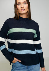 Stella Morgan Womens Stripe Sweater In Navy
