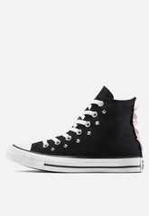 Converse Ladies Chuck Taylor Bow & Studs All Star In Black & Pink