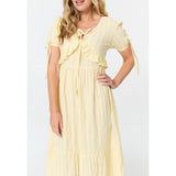 Mandi Flutter at Chest Maxi Dress In Yellow