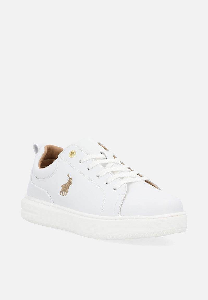 Polo Womens Leather Sneakers In White
