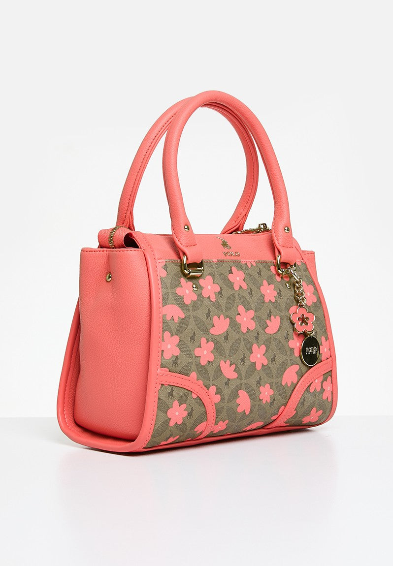 Polo Meadow Smaller Shopper Crossbody Coral