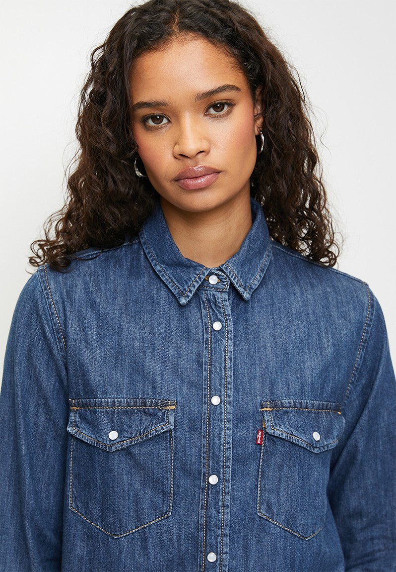 Levis Womens Iconic Weather Air Space Shirt In Blue